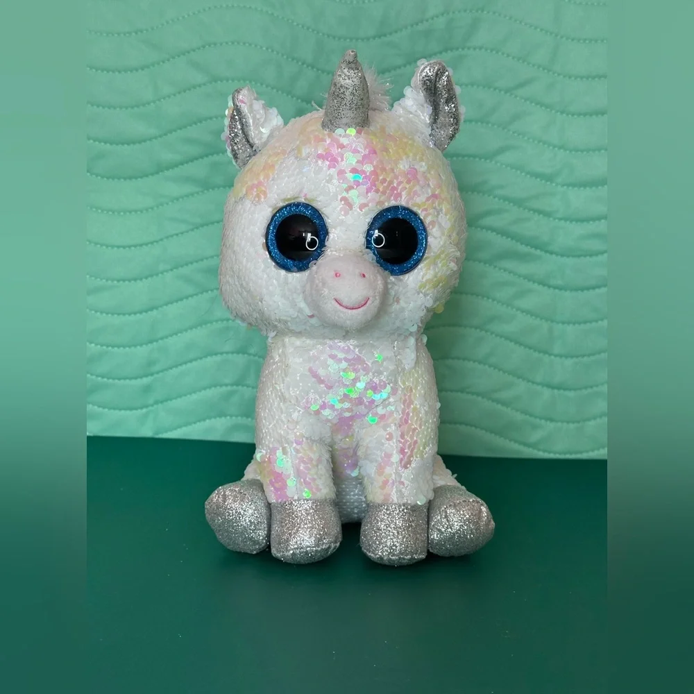 Ty Flippables Beanie Boos DIAMOND the Unicorn Color Changing Sequin Toy - Picture 1 of 7